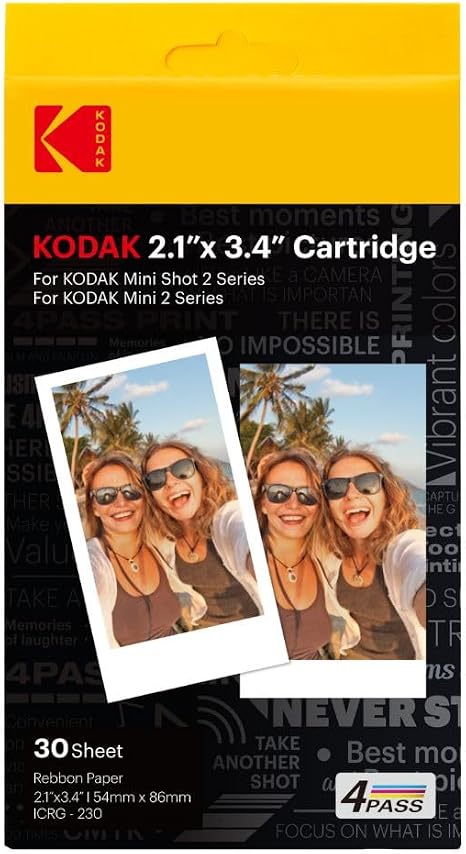 KODAK 4PASS 2x3” Cartridge Refill, 60 Sheets, Mini 2 & Mini Shot 2