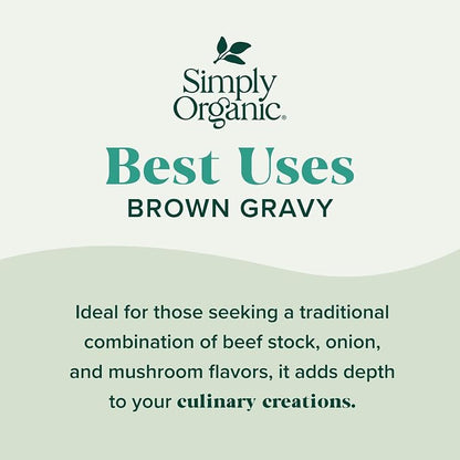 Simply Organic Brown Gravy Mix, Certified Organic, Gluten Free | 1 Ounce (Pack of 12)