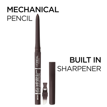 L'Oreal Paris Makeup Infallible Never Fail Original Mechanical Pencil Eyeliner with Built in Sharpener,Slate,0.008 oz.,(Pack of 2)