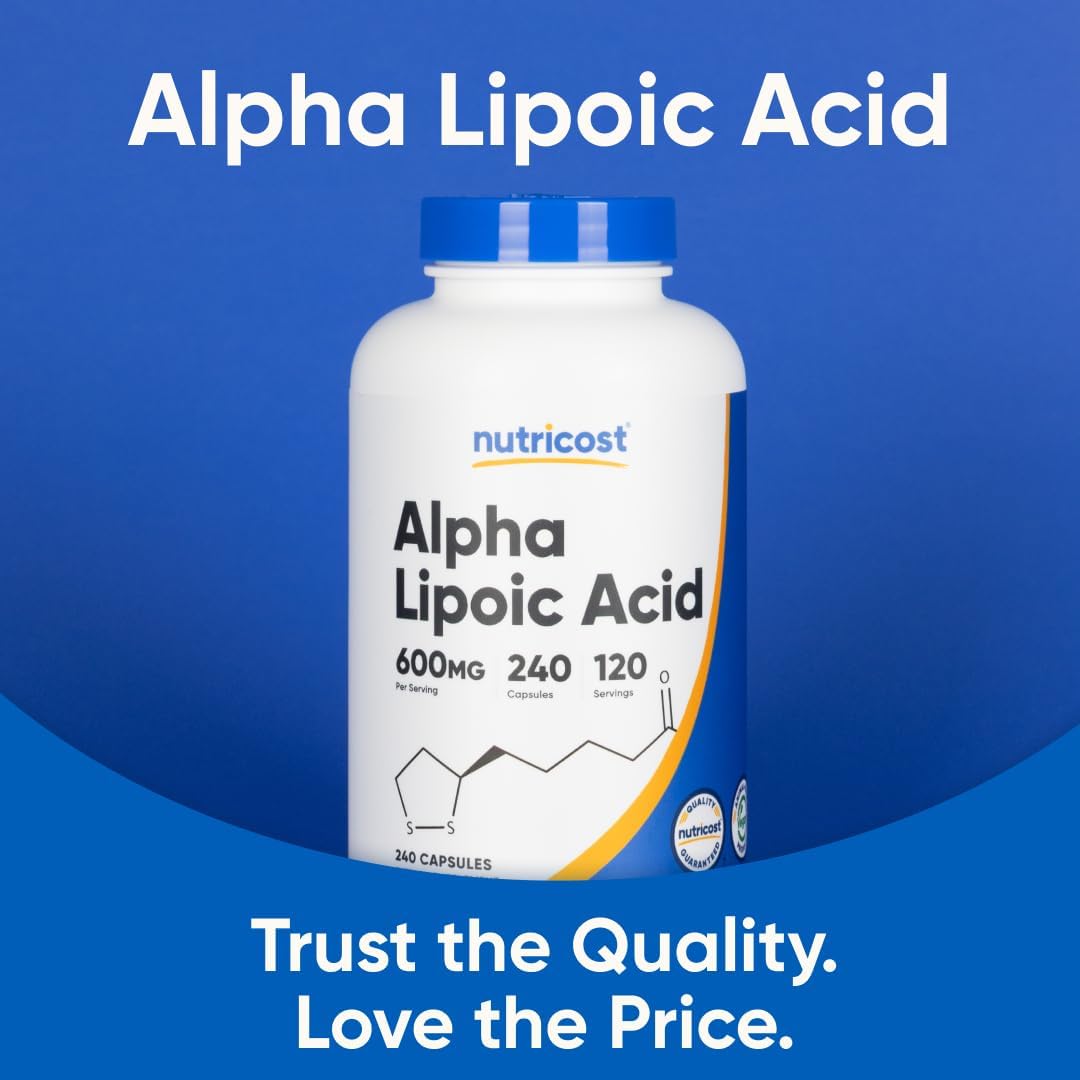 Nutricost Alpha Lipoic Acid 600mg Per Serving, 240 Capsules