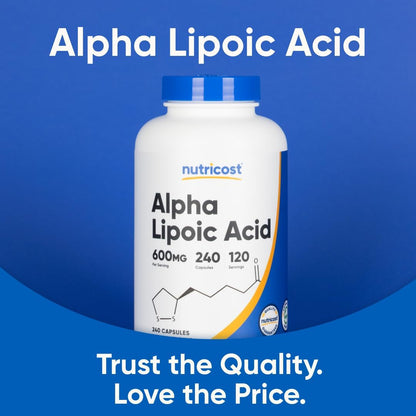 Nutricost Alpha Lipoic Acid 600mg Per Serving, 240 Capsules