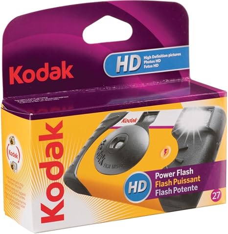 Kodak Power Flash 35mm One-Time-Use Disposable Camera (ISO-800) (4 Pack)