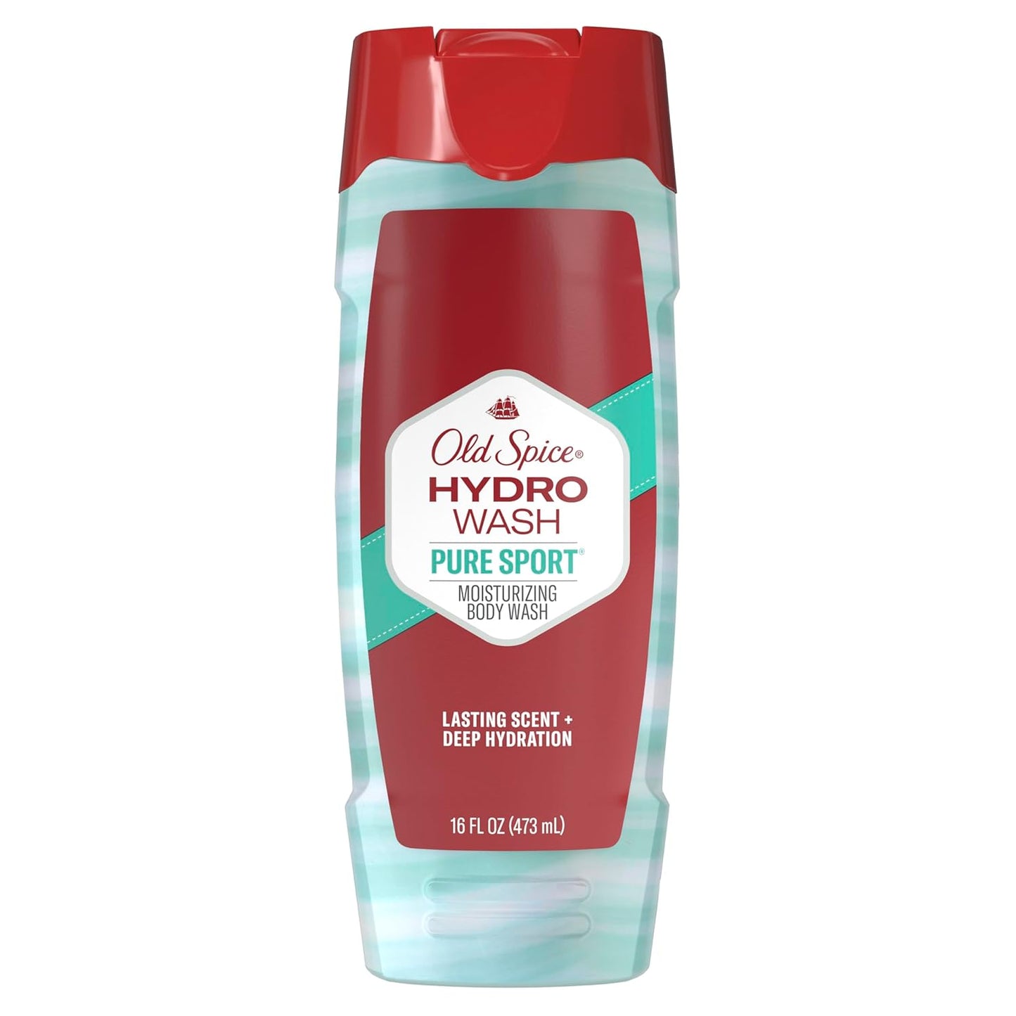 Old Spice Moisturizing Body Wash for Men, Hydro Wash, 2-in-1 Long Lasting Scent & Powerful Hydration to Fight Dry Skin, 24/7 Shower Fresh, Pure Sport Plus Scent, 16 oz