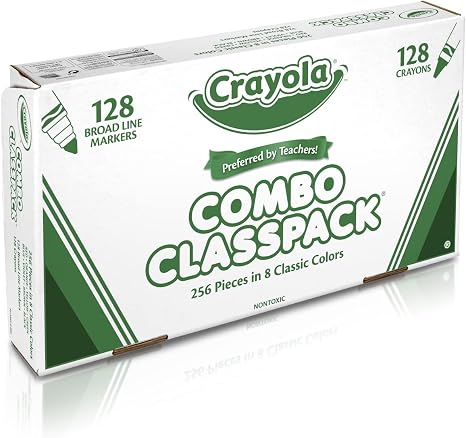 Crayola Crayons & Washable Markers Classpack (256ct), Teacher Classroom Must Haves, Bulk Markers for Kids, Art Supplies for Preschool & Kindergarten | Teacher Classroom Must Haves, Bulk Markers for Kids, Art Supplies for Preschool & Kindergarten