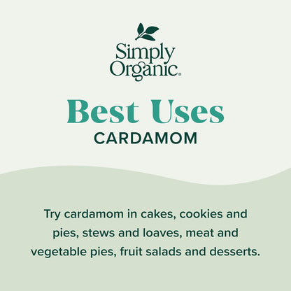 Simply Organic Cardamom, 2.82 Ounce