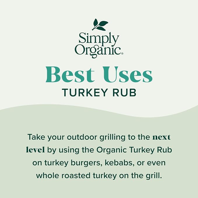 Simply Organic Turkey Rub, Certified Organic | 2.43 oz