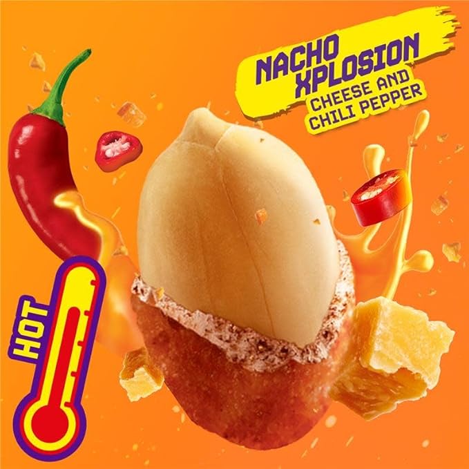 Takis Nacho Xplosion Hot Nuts Double-Crunch Peanuts, 12 pc / 3.2 oz Box