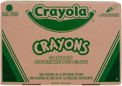 Crayola Crayon Classpack, Teacher Classroom Must Haves, Bulk Back to School Supplies, Elementary & Kindergarten Wishlist, 16 Colors (50 Each), 800 Ct