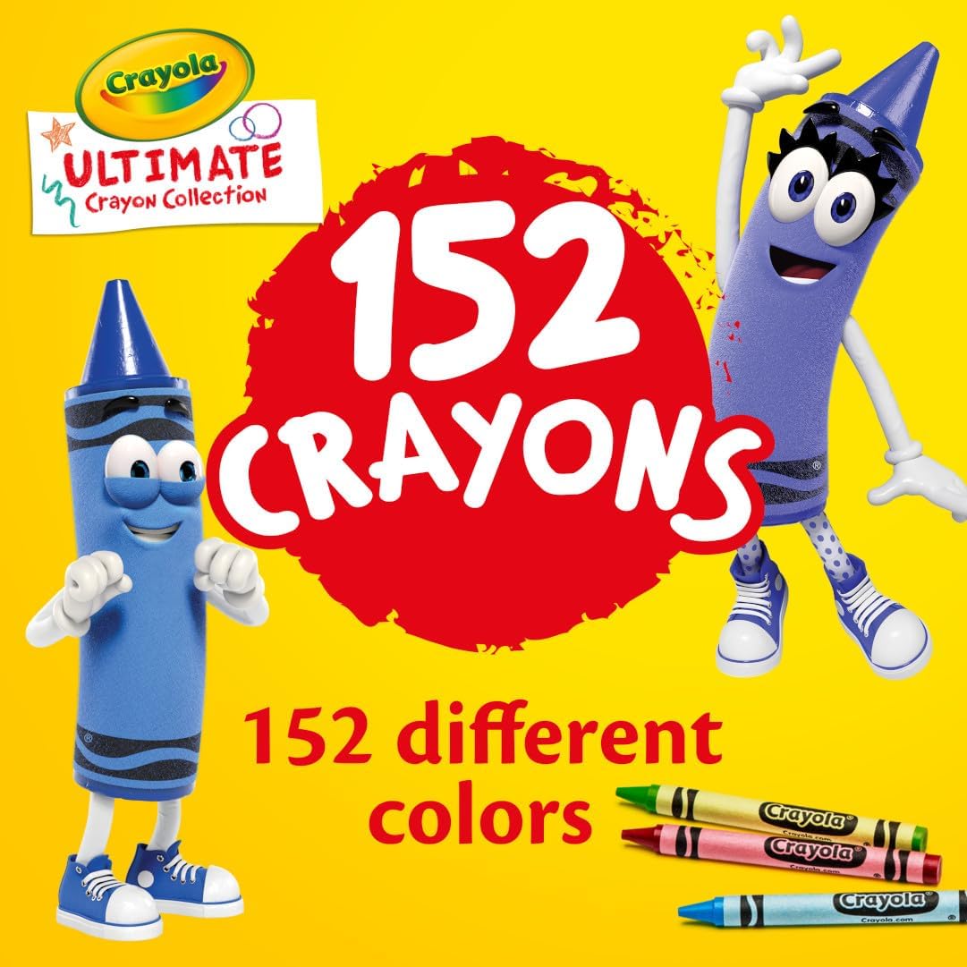 Crayola Ultimate Crayon Box Collection (152ct), Cute School Supplies for Kids, Bulk Crayons Caddy, Kindergarten & Elementary Classroom Must Haves, Ages 3+