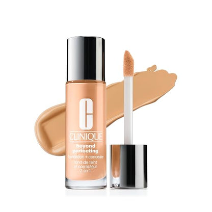 Clinique Beyond Perfecting Lightweight Liquid Foundation + Concealer For Dry Combination to Oily Skin Types | Full Coverage + Natural Matte Finish