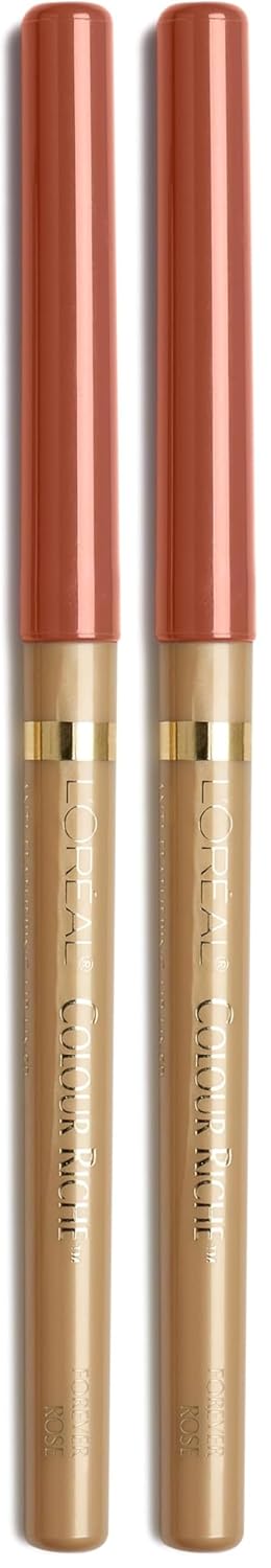 L'Oreal Paris Colour Riche Lip Liner Pencil, Creamy Lip Liner with Omega 3 and Vitamin E, 721 Forever Rose (Deep Berry Rose) (Pack of 2)