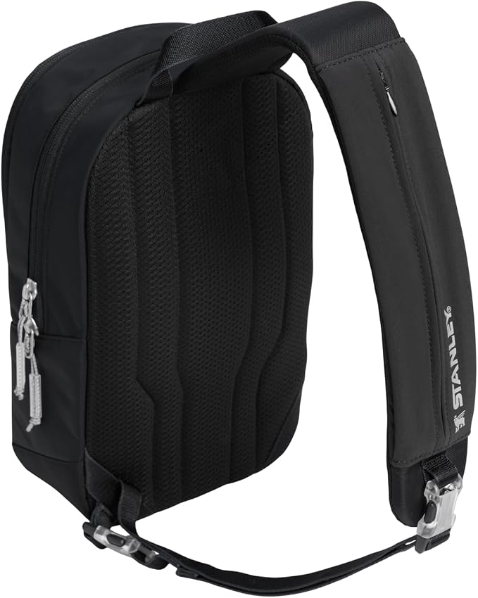 STANLEY Vitalize Crossbody Bag | Hydration Sling with Zippered Drinkware Compartment | Adjustable Strap | Multiple Storage Pockets | Durable Recycled Fabric | Black