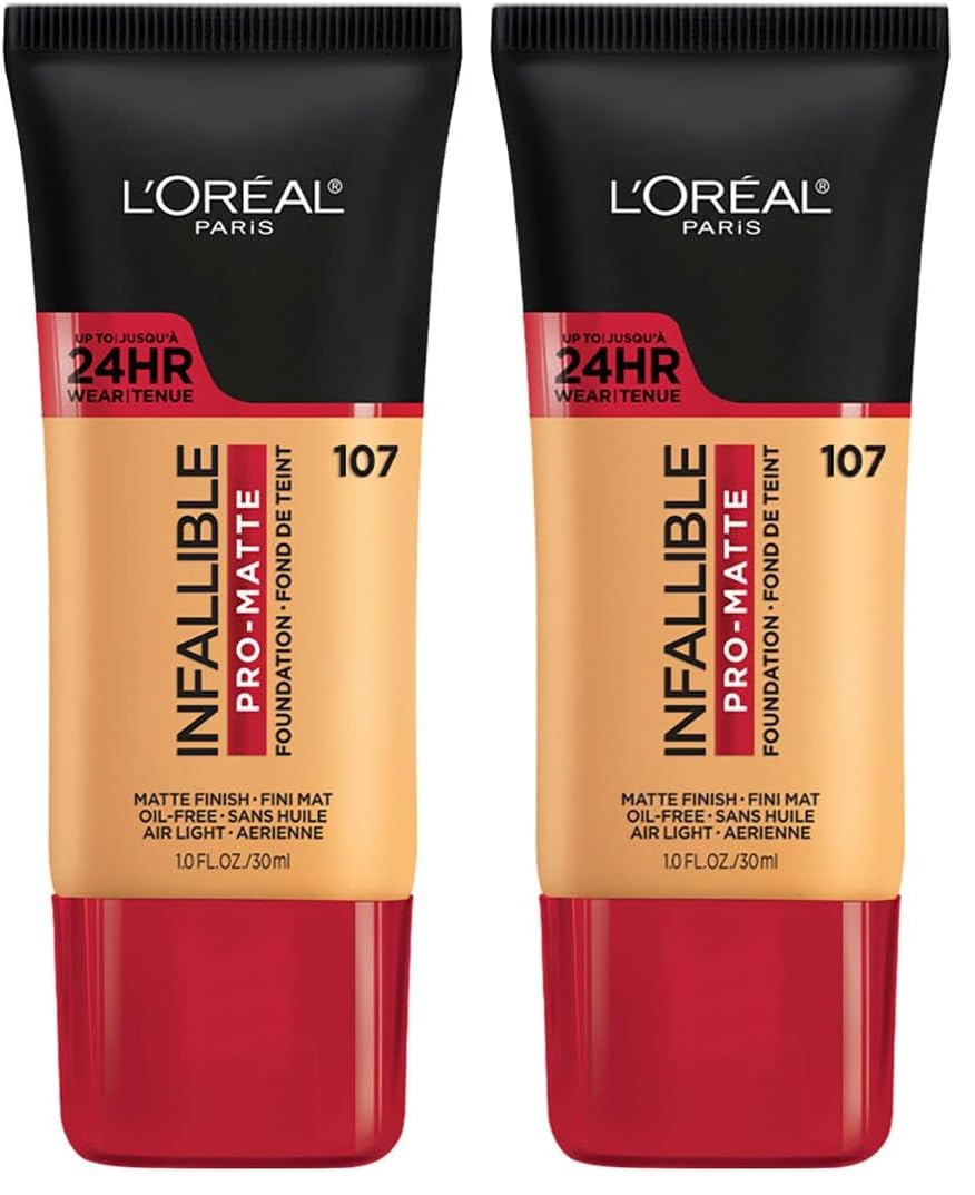 L'Oreal Paris Cosmetics Makeup Infallible Pro-Matte Liquid Longwear Foundation, Fresh Beige, 1 fl oz (Pack of 2)