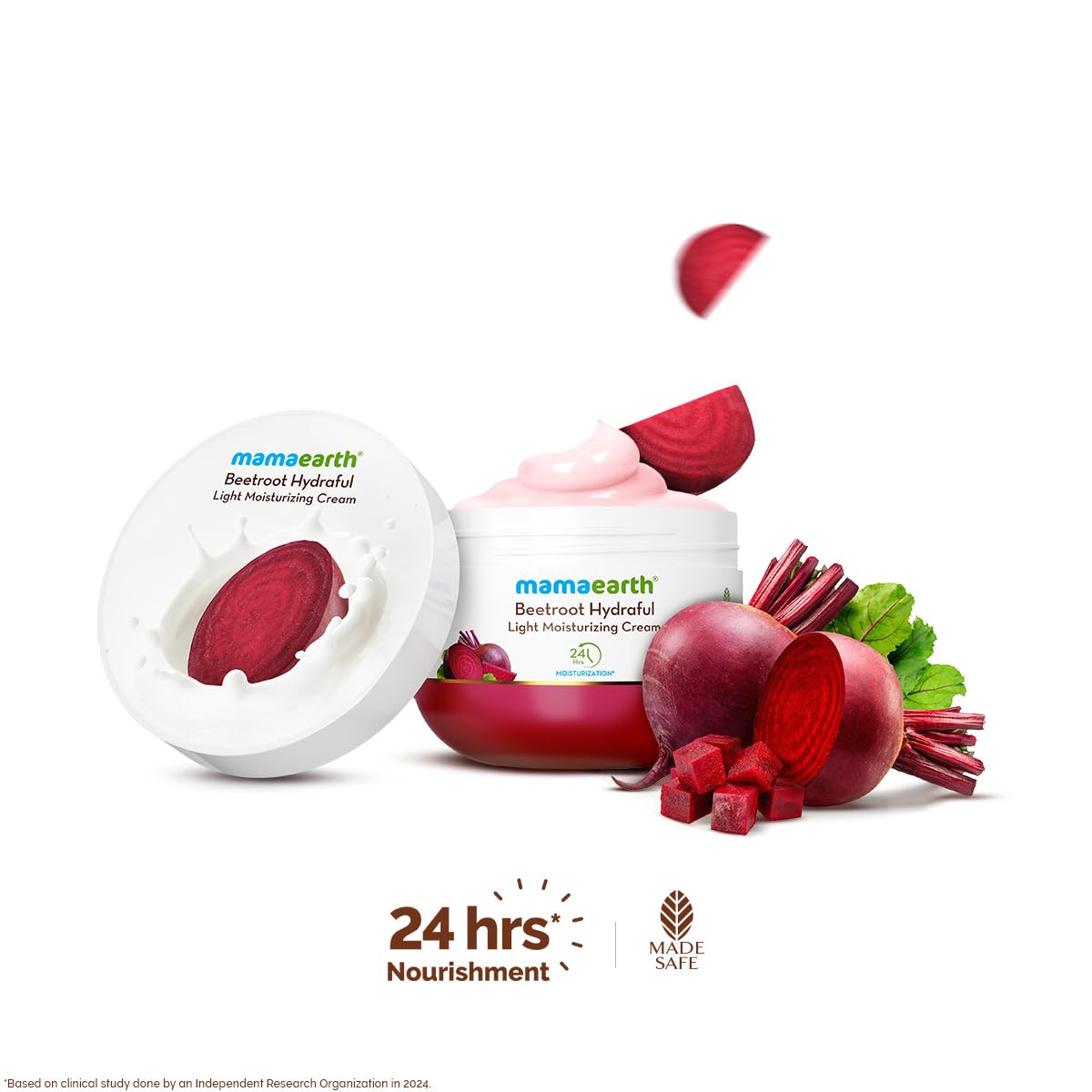 MAMAEARTH Beetroot Hydraful Light Moisturizing Cream for Soft and Smooth Skin 200g