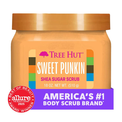 Tree Hut Shea Sugar Scrub Sweet Punkin | Exfoliating Body Scrub Removes Dead, Dry Skin for a Soft & Hydrated Feel | Nourishing Essential Body Care | 18 fl oz. (Pack of 2)
