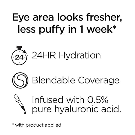 L’Oréal Paris True Match Eye Cream in a Concealer, 0.5% hyaluronic acid, Medium C5-6, 0.4 fl. oz.