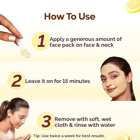Mamaearth Vitamin C & Kaolin Clay Facial Mask | Enhances Skin Tone & Helps Reduce Spots | Firms, Soothes & Gives Glowing Skin | Face Pack for Skin Illumination | 3.53 Oz/100 g