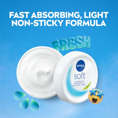 NIVEA Soft Light Moisturiser | 6.76 Fl Oz (6.93 Ounce) | 200ml (196.5g)