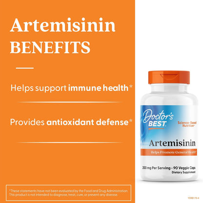 Doctor's BEST Artemisinin Supplement for Men & Women, 90 Ct Veg Caps