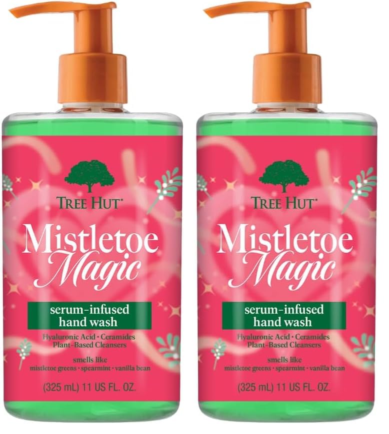 Tree Hut Mistletoe Magic Serum Infused Hand Wash, Nourish & Hydrate Hands, Strengthening Skin Care, Long-Lasting Scent, Cleanse & Lock in Moisture, Cermamide, Holiday Gift & Stocking Stuffer, 11 fl oz