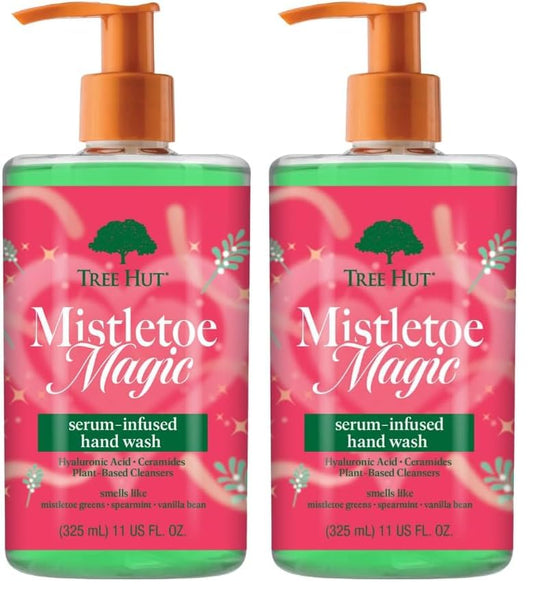 Tree Hut Mistletoe Magic Serum Infused Hand Wash, Nourish & Hydrate Hands, Strengthening Skin Care, Long-Lasting Scent, Cleanse & Lock in Moisture, Cermamide, Holiday Gift & Stocking Stuffer, 11 fl oz