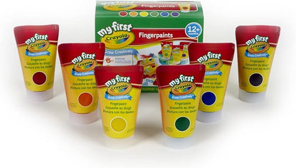 Crayola Washable Finger Paints (6 Pack), Toddler Arts & Crafts Supplies, Gifts for Kids, Ages 1, 2, 3