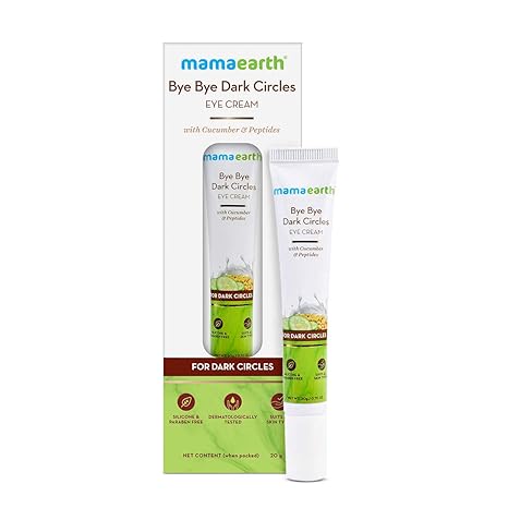 Mamaearth Eye Cream with Cucumber & Peptides, 20g | Lightweight cream texture suitable for daily skincare routines.