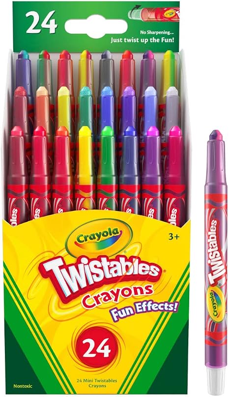 Crayola Twistables Crayons for Kids (24ct) Cute School Supplies for Toddlers, Preschool, Kindergarten, Elementary, Gifts for Boys & Girls, Ages 3, 4, 5