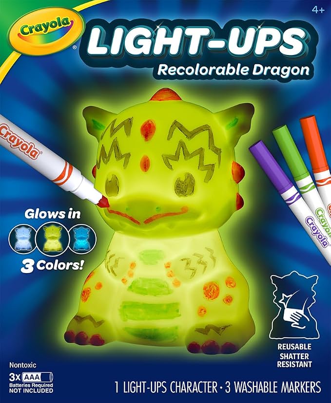 Crayola Light Ups Dragon, Reusable Holiday Craft, Light Up Toy, Indoor Holiday Decor, Toys for Kids, Arts & Crafts, Dragon Gift, 4+