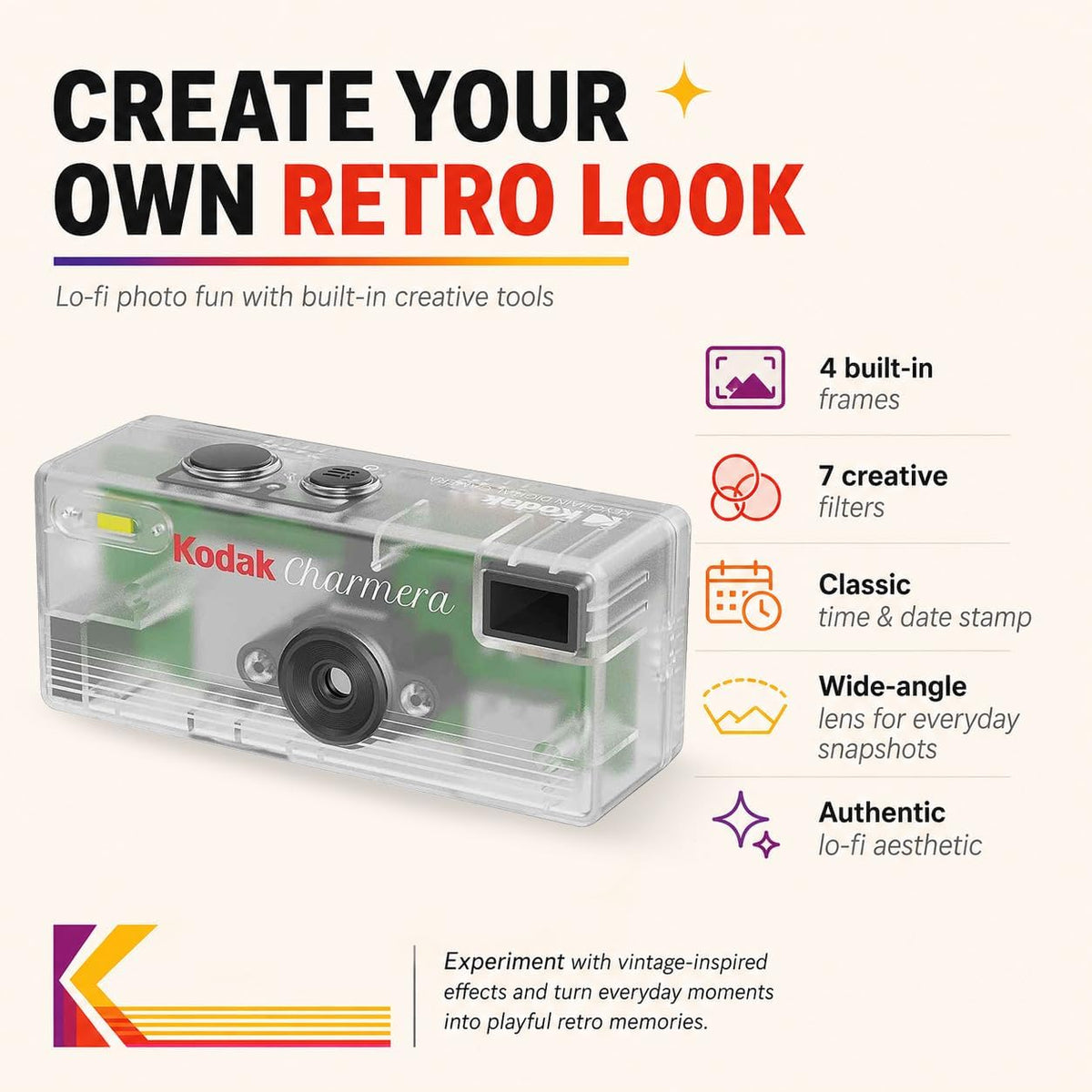 Kodak Charmera Key Chain Digital Camera Bundle