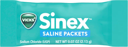 Vicks Sinex Saline Nasal Rinse Starter Kit, Drug Free Saline, Flush Out Mucus and Allergens, Fast & Effective Relief for Everyday Congestion from Sinus & Allergy, 1 Bottle + 30 Refill Packets
