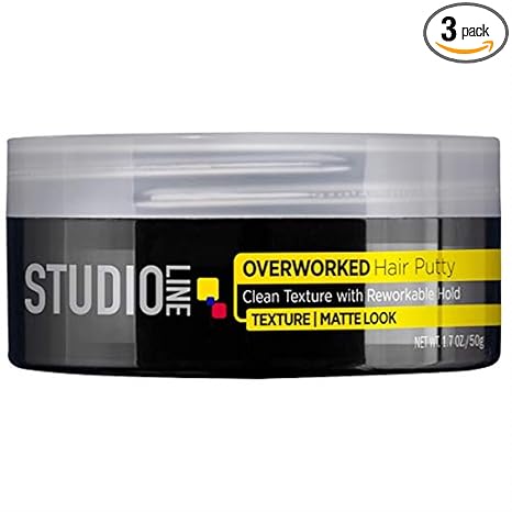 L'oreal Paris Studio Line Texture and Control Overworked Hair Putty 1.7 Oz (3 Pack)
