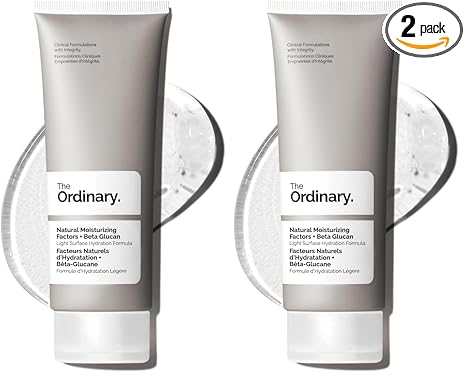 The Ordinary Natural Moisturizing Factors + Beta Glucan,Lightweight Gel Moisturizer for All-Day Hydration,3.4 Fl Oz,(Pack of 2)