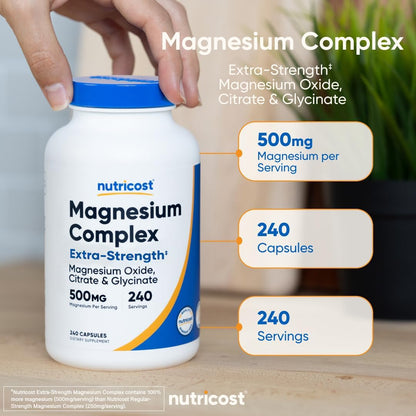 Nutricost Magnesium Complex Extra Strength 500mg, 240 Capsules