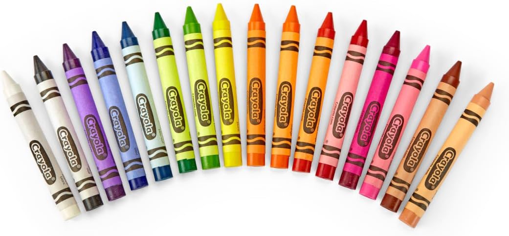 Binney & Smith Crayola Large Crayon Set, Lift-Lid Box, Assorted Colors, Box Of 16