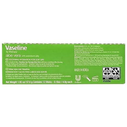 Vaseline Lip w/o Backer Card Aloe - 72 pack box