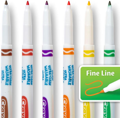Crayola Ultra Clean Fine Line Washable Markers (40ct), School Supplies, Classroom Teacher Must Haves, Homeschool Essentials, Gifts for Kids, Ages 3, 4, 5 (Pack of 10)