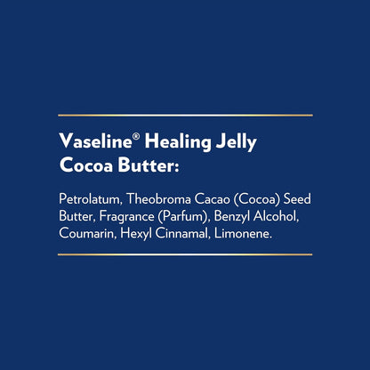 Vaseline Cocoa Butter Healing Jelly, Scented, 3-Pack – Rich Moisturizing Ointment, Petrolatum Skin Protectant for Dry Skin, 7.5 Oz Ea
