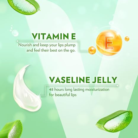 Vaseline Lip Therapy Aloe Vera, Stick, 48 Hour Hydration, 2 Count