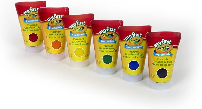 Crayola Washable Finger Paints (6 Pack), Toddler Arts & Crafts Supplies, Gifts for Kids, Ages 1, 2, 3