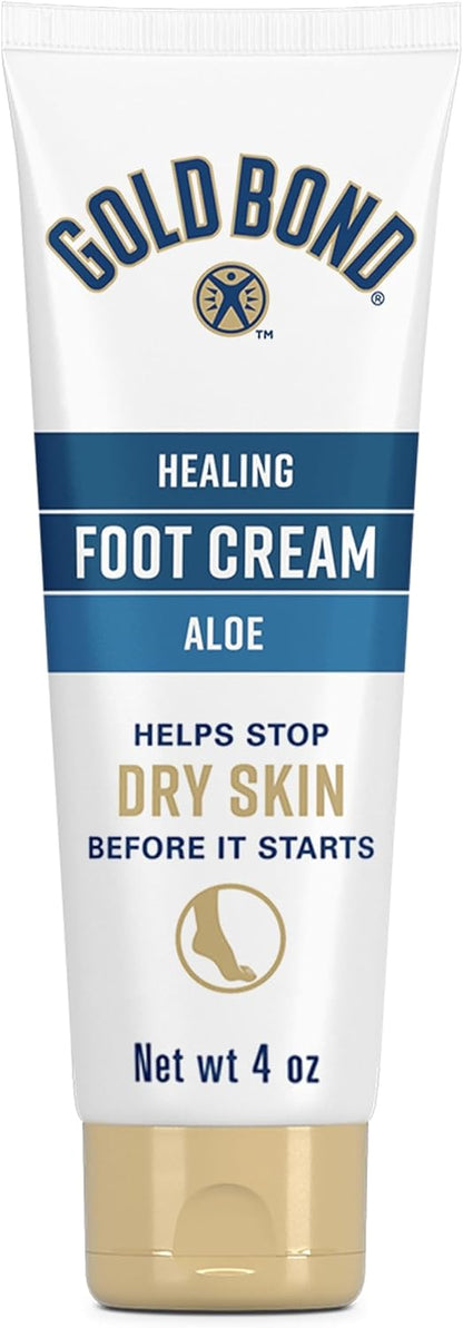 Gold Bond Healing Foot Cream for Dry Feet and Cracked Heels, 4 Oz With Aloe | Gold Bond lotion is a rich foot cream that nourishes & softens for healthier looking feet