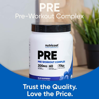 Nutricost Pre-Workout Complex Powder (Blue Raspberry) 60 Servings