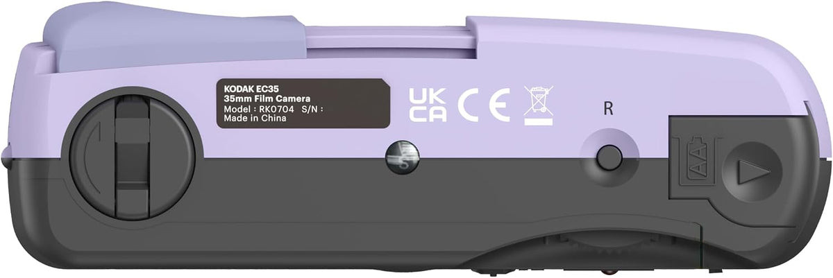 KODAK EC35 35mm Film Camera 35mm, Reusable, Focus-Free, Built-in Flash, Slide Cover, Beginner Friendly (Film & AA Battery are not Included) (Single, Lavender)