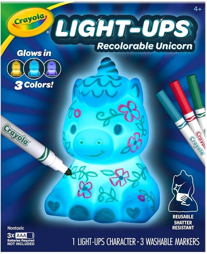 Crayola Light Ups - Unicorn, Reusable Holiday Craft, Glow In The Dark, Unicorn Gift for Kids, Decoration Craft, Toys & Gifts for Kids