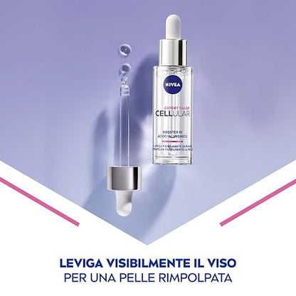 NIVEA Cellular Expert Filler Hyaluronic Replumping Serum – Lightweight Hydrating Facial Serum with Pure Micro-Hyaluronic Acid & Glycerin for Smooth, Radiant, Healthy-Looking Skin, 30 ml