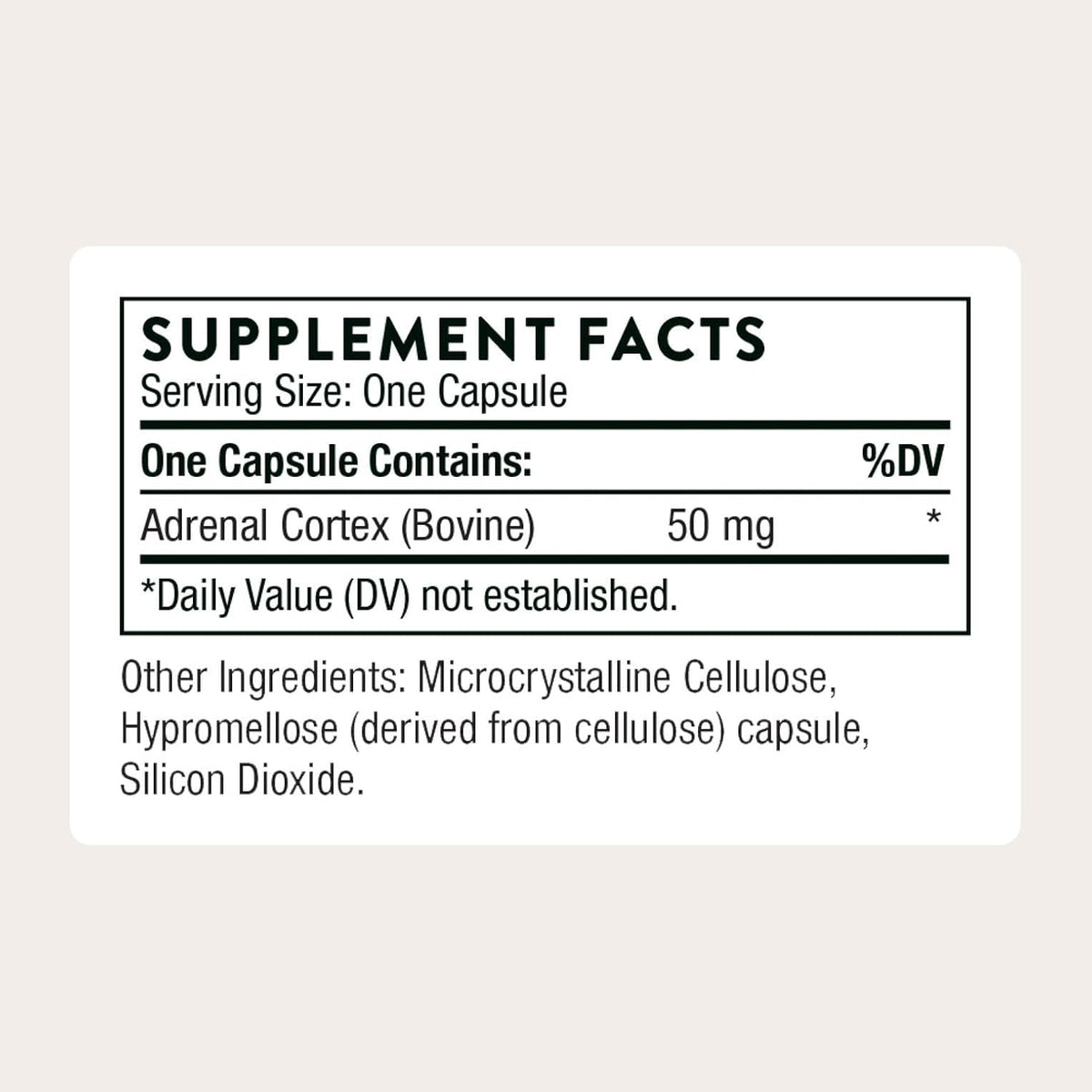 THORNE Adrenal Cortex, Bovine Adrenal Glandular Supplement, 60 Capsules