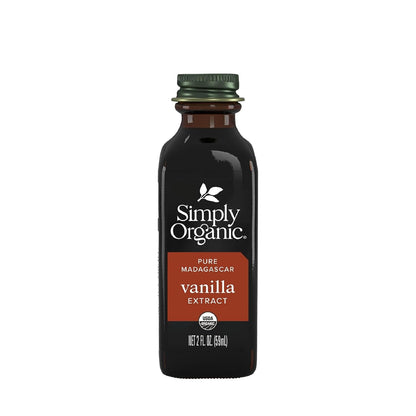 Simply Organic Pure Madagascar Vanilla Extract, 2-Ounce Glass Jar, Certified Organic, Sugar-Free Flavor For Smoothies