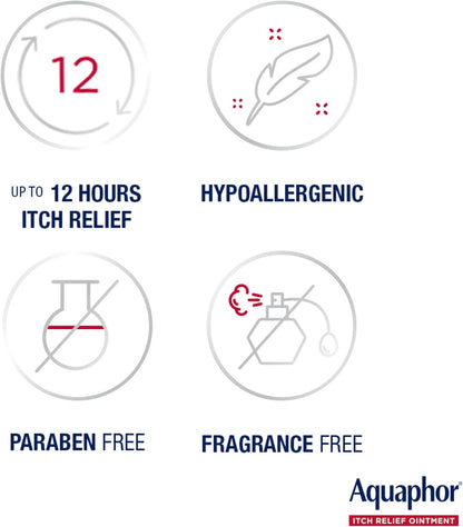 Aquaphor Itch Relief Ointment, Maximum Strength 1% Hydrocortisone, Relieves Itch from Skin Irritation, Insect Bites, Psoriasis, Skin Rashes, Eczema, & Poison Ivy, 2 oz