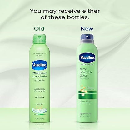 Vaseline Cocoa Radiant + Aloe Soothe Spray Body Lotion Set, 6.5 Oz Ea | Non-Greasy, Fast-Absorbing Moisturizer Sprays | Perfect After-Shower Body Lotion | Locks in Lasting Moisture | Scented