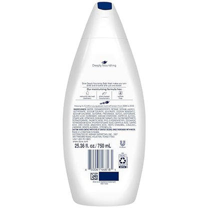 Dove Body Wash 4-Pack – Deeply Nourishing for Softer, Smoother Skin, 25.36 Fl Oz Ea